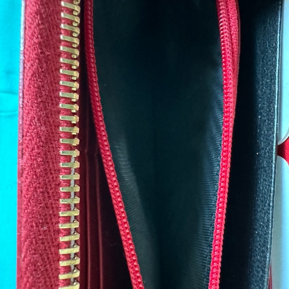 YSL Red Patent Leather Zip Wallet - Picture 12 of 14